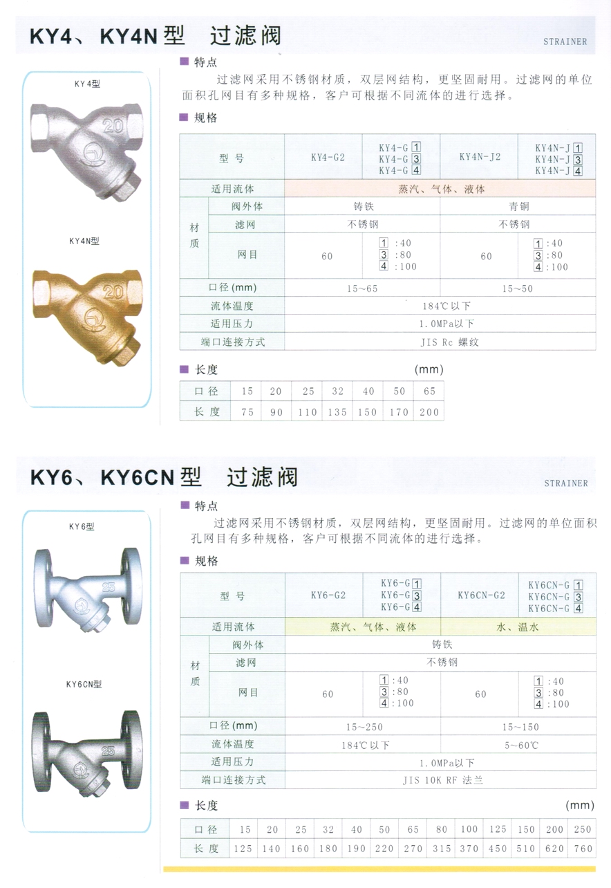 KY6CN型水用过滤器